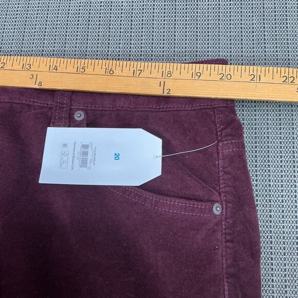 Time And Tru Womens Size 20 Burgundy Wine  High Rise Wide Leg Velvet Pants - Picture 5 of 12